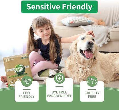 YUCO Laundry Detergent Sheets Rose Bush and Forest Scent Total 40 Loads, Eco Friendly Liquidless Washer Sheets No Plastic Hypoallergenic,For Sink and Washing Machine, Travel Friendly