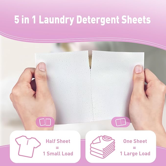 YUCO Travel Laundry Detergent Sheets 80 Loads Liquidless Detergent Sheets for Travel No Mess No Plastic Jug Concentrated Laundry Sheet Hypoallergenic Jasmine And Lily of the Valley Scent
