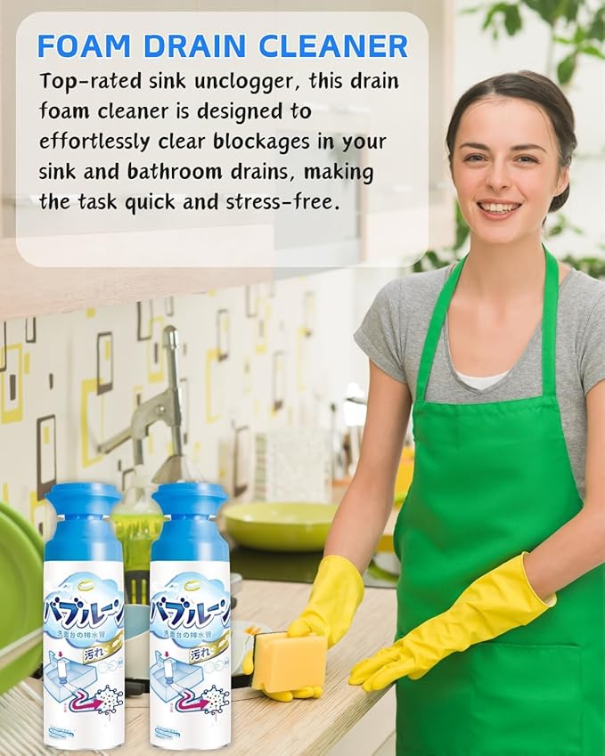 Foaming Powerful Drain Cleaner, 1PACK Sink Drain Cleaner, The Ultimate Solution for Clogged Drains