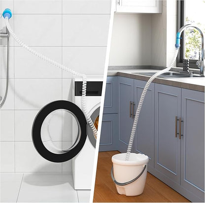 Slip-On Tub Hose 5FT - Flexible Bathtub Faucet Sprayer Attachment for Cleaning & Pet Care -Dog Shower Hose- No Installation - Fits Faucets Up to 3" Wide - Portable