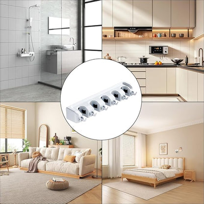Broom Holder Wall Mount, 2 Packs Heavy Duty Cleaning Supplies Organizer, Garden Tool & Utility Closet with Hook, Mop & Broom Hook Wall Mounted for Bathroom, Garage, Kitchen, Laundry (Black-2pcs)