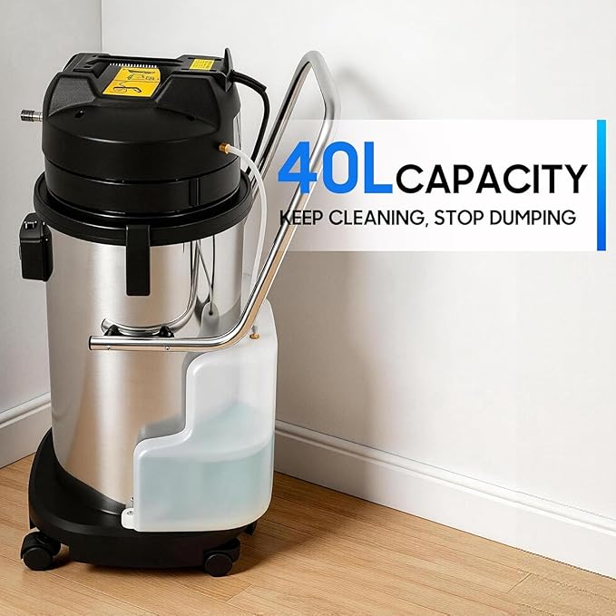 Commercial Carpet Cleaning Machine, 1000W 110V 40L/11Gal Professional Commercial 3 in 1 Carpet Spraying Floor Brush Cleaner Extractor Vacuum Washing Machine Portable Carpet Cleaner (40L)