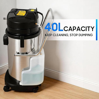 Commercial Carpet Cleaning Machine, 1000W 110V 40L/11Gal Professional Commercial 3 in 1 Carpet Spraying Floor Brush Cleaner Extractor Vacuum Washing Machine Portable Carpet Cleaner (40L)