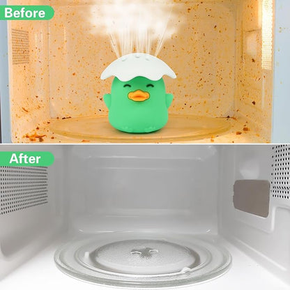 NEW Microwave Steam Cleaner, Duck Microwave Cleaner, Just Add Vinegar and Water, Cut Cleaning Time by Half, Kitchen Gifts Accessories Gadgets (Green)