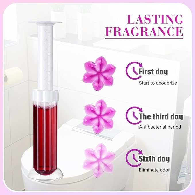 Flower Stamp Toilet Gels Toilet Stain Removal Cleaning Air Freshener Flower Stamps Pack for Bathtubs Bathroom(Purple,6 Pcs)