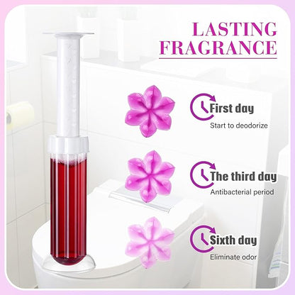 Flower Stamp Toilet Gels Toilet Stain Removal Cleaning Air Freshener Flower Stamps Pack for Bathtubs Bathroom(Purple,6 Pcs)