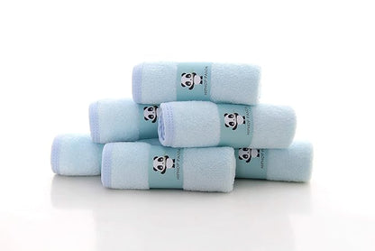 HIPHOP PANDA Baby Washcloths, Rayon Made from Bamboo - 2 Layer Ultra Soft Absorbent Newborn Bath Face Towel - Reusable Baby Wipes for Delicate Skin - Blue, 12 Pack