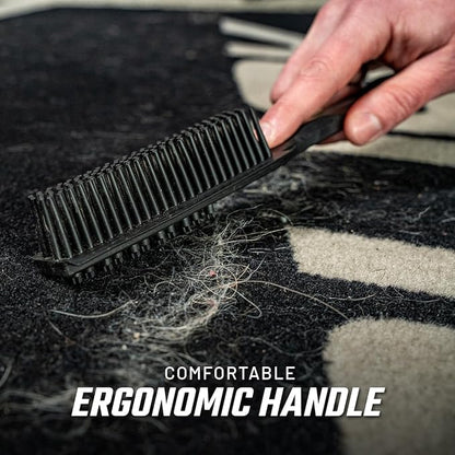 Slick Products Heavy-Duty Rubber Interior Hair Removal Brush – Automotive Carpet & Upholstery Cleaning Tool for Cars, Trucks, SUVs & RVs – Lifts Hair, Dirt & Debris from Vehicle Interiors