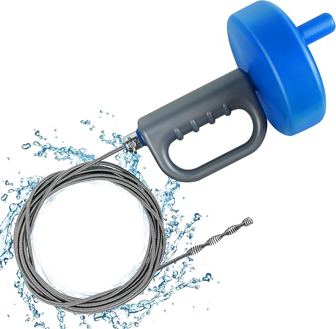 Drain Auger,32Ft Drain Snake Clog Remover,Flexible Snake Drain Hair Removal Tool,Pipe Drain Clog Remover,Plumbing Snake Pipe Blockage Dredging Tool,Bathroom Kitchen Sink Cleaner Tools
