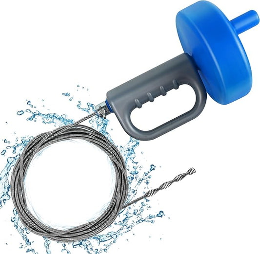 Drain Auger,32Ft Drain Snake Clog Remover,Flexible Snake Drain Hair Removal Tool,Pipe Drain Clog Remover,Plumbing Snake Pipe Blockage Dredging Tool,Bathroom Kitchen Sink Cleaner Tools