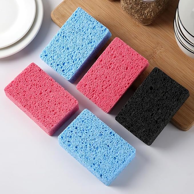 24 - Pack Non-Scratch Scrub Sponges - Sponges for Dishes and Washing Dishes, Cleaning Sponges for Kitchen Home and More（Blue）