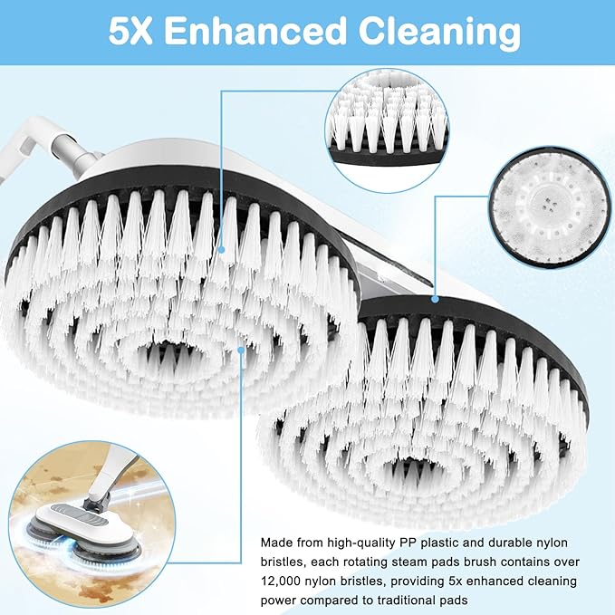 2 Pack S7001 Upgraded Replacement Steam Mop Brush Heads for Shark S8201 S8001 S7001 S7201 S7000 S7005 S7020 Steam Mop & Scrub All-in-One Scrubbing, Dirt Grip Scrub Washable Replacement Brush, White