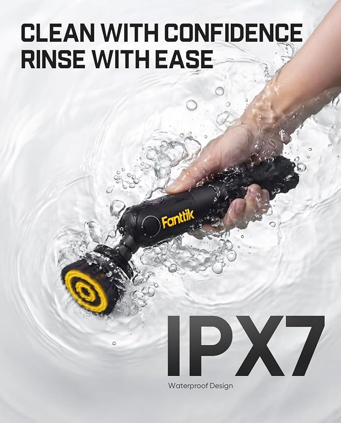 Fanttik Flip G10 Nano HomeCare Cordless Electric Spin Scrubber, 360° High-Torque Rotation, 2-Speed & 3-Angle, IPX7 Waterproof Cleaning Brush with 7 Brush Heads for Grout, Tiles, Sinks, Crevices