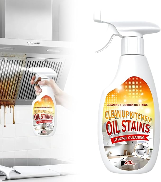 Heavy-Duty Kitchen Degreaser Foam Cleaner, Foam Cleaner Spray Cuts Through Baked-On Grease on Ovens Stove Tops Grills, Multi Functiona Foam Cleaning Spray, Clean Up Kitchens Oil Stains (1, L)