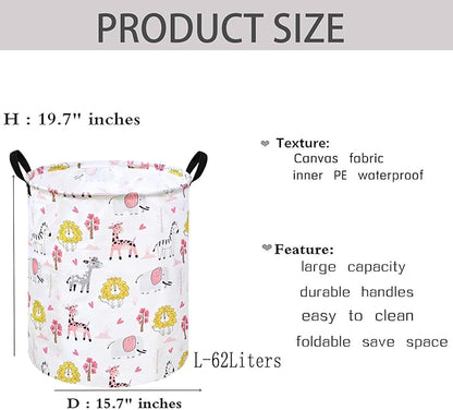 KUNRO Round Laundry Gift Basket Storage Hamper Clothes Storage Basket Organizer Bin with Handles for Nursery Room