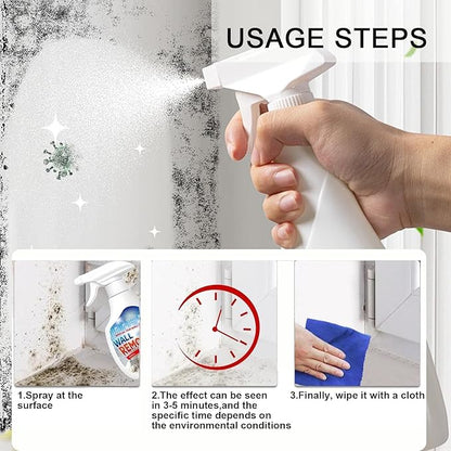Highly Effective Removal Spray,2026New Wall Cleaner Spray,Wall Remover Multi-Surface Cleaning Solution,Dirt, Dust And Stain Remover,For Wood,Tile,Fabric,Bathrooms,Kitchens (1 Set)
