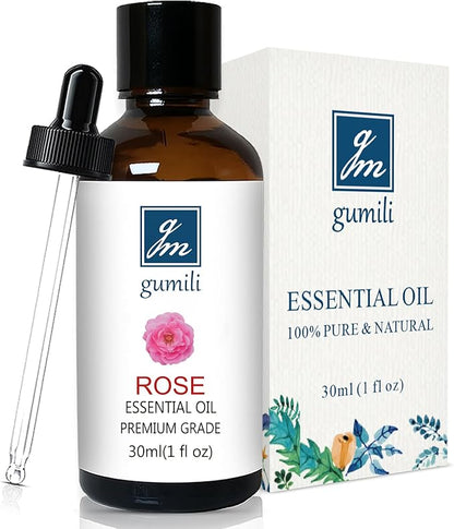 GM Gumili Rose Essential Oil for Face, Hair, Body, Skin, Aromatherapy, Essential Oils Diffuser, DIY Blends - 1 Oz