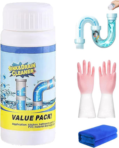 Drain Cleaner, Power Foam Unclogging Cleaner's Rapid-Dissolve Formula, 110g Sink and Drain Cleaner, Fast-Acting Drai𝐧 Opener for Bathroom Kitchen Toilet Pipe (1pcs)