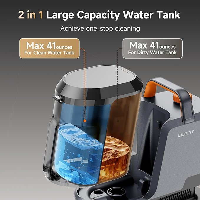 Uwant Carpet Cleaner Machine with Steam&Hot&Cold Water Models 18Kpa Powerful Suction Upholstery Cleaner Machine with Pet Pro Cleaner for Pets, Carpet Steam Cleaner Set of 1