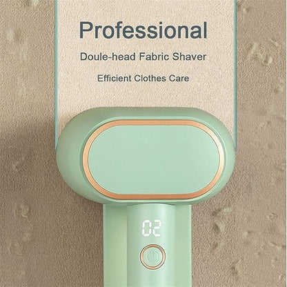 Fabric Shaver Professional Electric Lint Remover Dual-Head Fabric Shaver 3 Speeds, Rechargeable Sweater Couch Fabric Lint Pill Shaver for Clothes, Furniture, Carpet