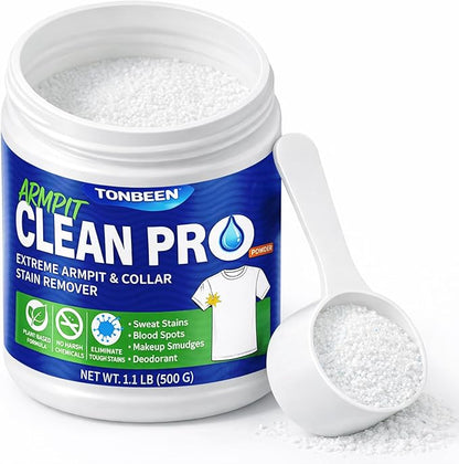 Oxygen Laundry Powder, Sweat & Deodorant Armpit Stain Remover for Clothes, Hyper Concentrated & Suitable for Multi-Stain, Yellow Oil Spot Tough Stain Build Up Remover - Gentle On Fabrics