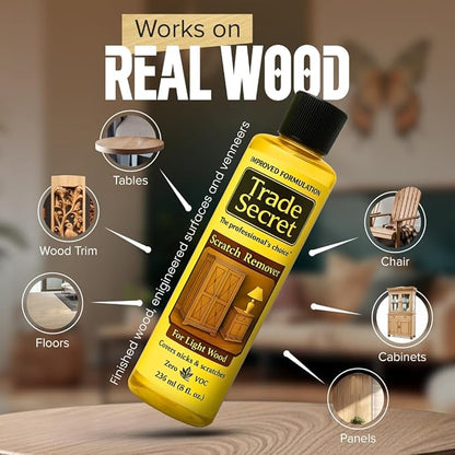Trade Secret Light Wood Scratch Concealer, Scratch Remover for Real Wood Furniture & Floors – Covers Nicks, Scuffs & Dogs, Cats Scratches, Marks, Minor Defects