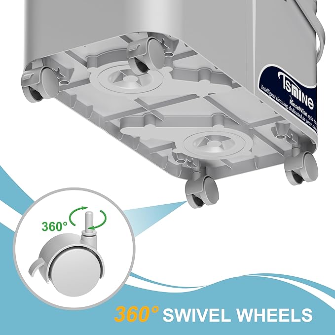 Compact Spin Mop for Apartments & Small Spaces, Clean & Dirty Water Separation Mop Bucket for Pet Owners & Daily Cleaning,360° Swivel Wheels, Safe for Hardwood & Tile, Adjustable Handle, 1 Mop Heads