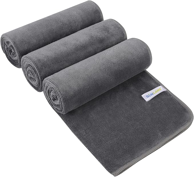 SINLAND Microfiber Gym Towels Super Absorbent Compact Travel Workout Towel Quick Dry Camping Sweat Towel for Sports Beach Swimming Backpacking Hiking and Yoga Men Women 16 Inch X 32 Inch