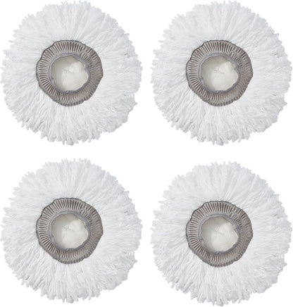 True & Tidy MP-365 Round Mop Pad Replacement Set for SPRAY-360 Clean Everywhere Spray Mop Kit, Machine Washable up to 100x (4)