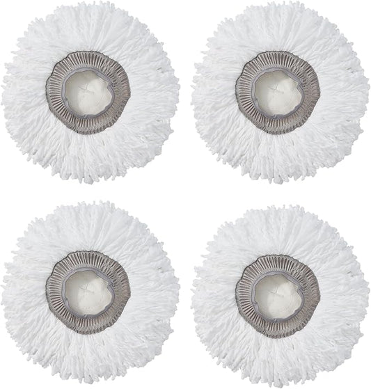 True & Tidy MP-365 Round Mop Pad Replacement Set for SPRAY-360 Clean Everywhere Spray Mop Kit, Machine Washable up to 100x (4)