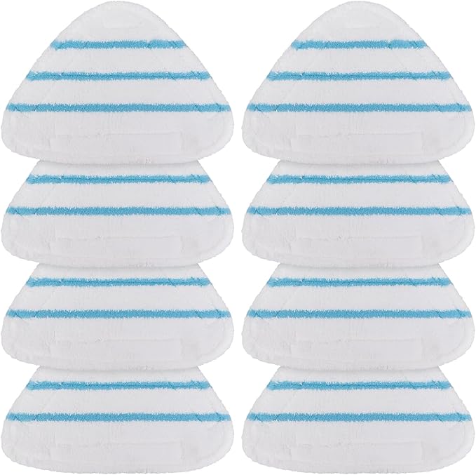 Triangular Steam Mop Pads Replacements for True & Tidy STM-500, STM-700, STM-700A Steam Mops, Microfiber Steam Mop Cover Cloth fit Other Triangular Steam Mop, Washable Cleaning Floor Pad (8 Pack)