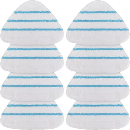 Triangular Steam Mop Pads Replacements for True & Tidy STM-500, STM-700, STM-700A Steam Mops, Microfiber Steam Mop Cover Cloth fit Other Triangular Steam Mop, Washable Cleaning Floor Pad (8 Pack)
