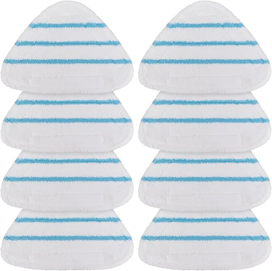 Triangular Steam Mop Pads Replacements for True & Tidy STM-500, STM-700, STM-700A Steam Mops, Microfiber Steam Mop Cover Cloth fit Other Triangular Steam Mop, Washable Cleaning Floor Pad (8 Pack)