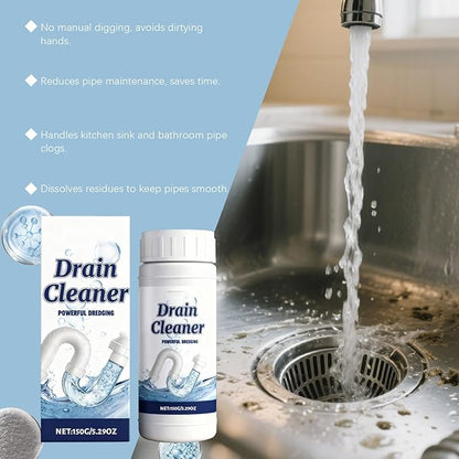Sink & Drain Cleaner Powder, Fast Foaming for Kitchen, Drain Clog Remover, Bathroom, Toilet Pipes - Removes Grease, Hair & Food Waste (1)