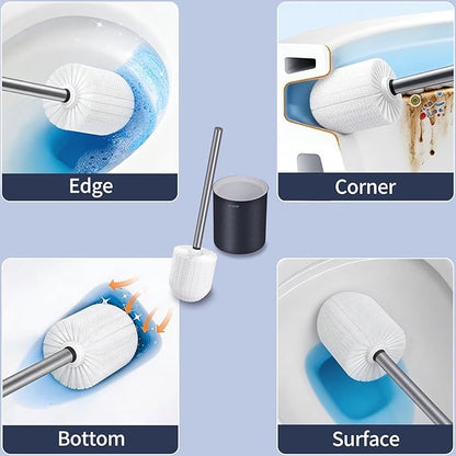 Toilet Brush and Holder, Stainless Steel Toilet Bowl Brush with Light Handle and Durable Bristles for Bathroom Cleaning