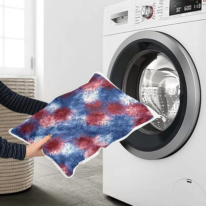 Mesh Laundry Bags Lingerie Bags for Washing Delicates 2 PCS Durable Wash Bag with Zipper Small and Medium Washable Retro Tie Dye Fireworks