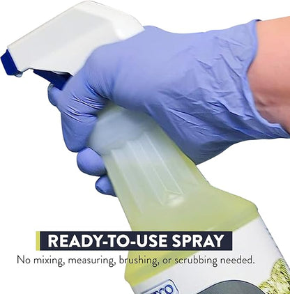 GONE Instant Mold & Mildew Remover - 12.5% Bleach Industrial-Strength Cleaner, Stain Removal on Shower, Siding, Bathroom Tile, Grout, Trim, Boats, and Outdoor Furniture, 1-Quart Spray Bottle