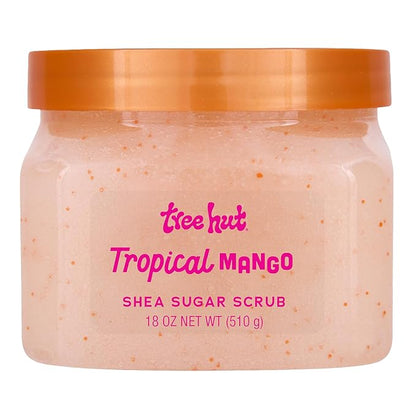Tree Hut Tropical Mango Shea Sugar Scrub, Easter Gifts for Women, Exfoliating, Hydrating & Moisturizing Body Scrub with Shea Butter & Nourishing Essential Oils, Smooth & Soften Skin, 18 oz