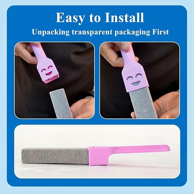 Pumice Stone Toilet Bowl Cleaner with Handle, Pumice Stone for Cleaning Powerfully Remove Hard Water Ring, Calcium Buildup, for Pool, Toilet, Kitchen Sink, Grill, Bathtubs, 5 Pack Purple