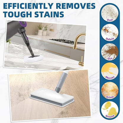 LOVECO Microfiber Steam Mop Pads Compatible with FEPPO, FODFINU & Seyola Steam Mop Cleaner - Washable and Reusable Steam Cleaner Pads for Floor Cleaning (4 Mop Pads + 4 Ironing Rags)
