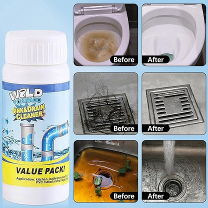 Wild Tornado Sink & Drain Cleaner Powder - Pipeline Dredging Agent for Kitchen & Bathroom (2PCS)