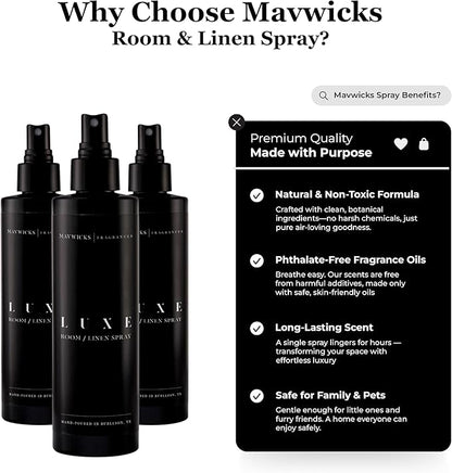 Fragrances - (Luxe) Linen & Room Spray (8oz) – Bedroom & Home Fragrance Mist, Long-Lasting Freshness To Brighten Up Your Space, Fabric & Air Freshener, Aromatherapy Scent Spray