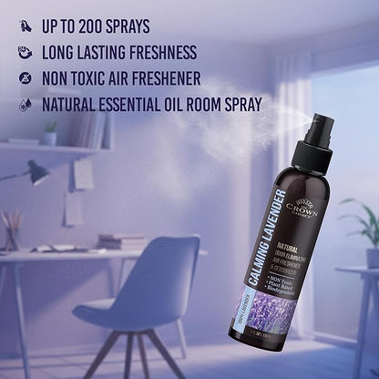 Non-Toxic Odor Eliminator,Natural Lavender Air Freshener Spray for Home,Linen Spray for Peacful Sleep, Closet & Couch Deodorizer,Long Lasting Bathroom & Toilet Freshener,Safe for Kids & Pets,1PK-4Oz