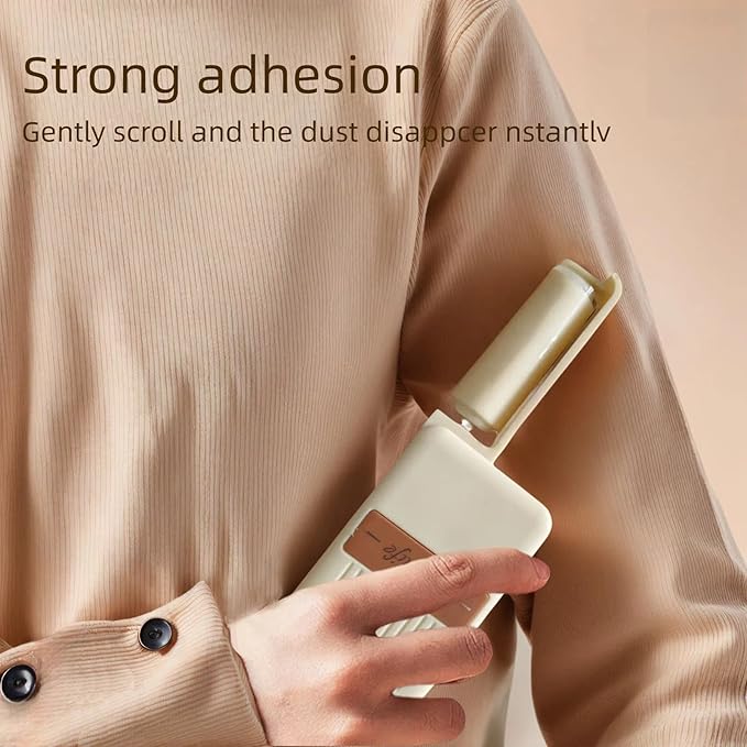 Mini Lint Roller Reusable Travel Lint Rollers for Clothes Portable Lint Remover for Pet Hair Purse Dust Fuzz Washable Sticky Small Size Compact 1.9''×1''×2.9''(White)