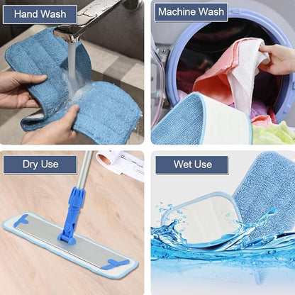 Layers 6 Pack 18inch Microfiber Replacement Mop Pads- Reusable Mop Refills fit for Most 16"-18" Spray Velcro Mop, Washable Mop Pads for Floor Cleaning