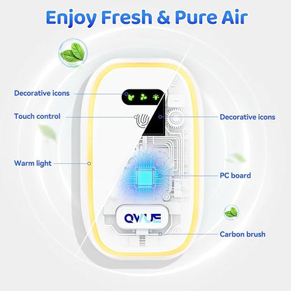 Air Ionizers with Warm Night Light (4 Pack), Plug in Negative Ion Air Purifier, Quiet Air Freshener for Odors, Smoke, Dust, Portable Air Purifiers for Home, Office, Bedroom, Bathroom, Mini Air Cleaner