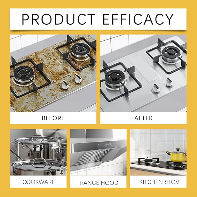 Multifunctional Powerful Kitchen Foam Cleaner,All-Purpose Oil Stain Cleaning Spray,Grease and Stains Remover for Stoves,Cookware,Appliances & More (1)
