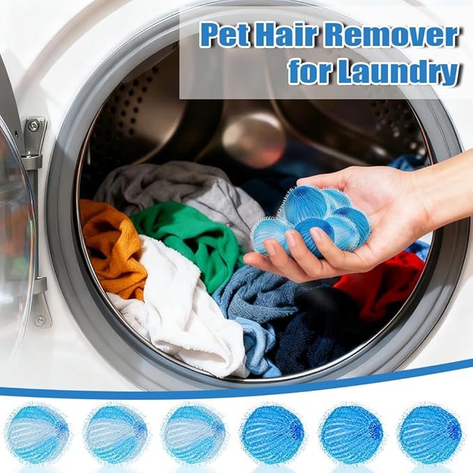 18PCS Pet Hair Remover for Laundry, Laundry Balls for Dog & Cat Reusable, Suitable for Washing Machines, Dryers, Easy Home Solution for Removing Pet Hair Catcher for Clothes, Bedding