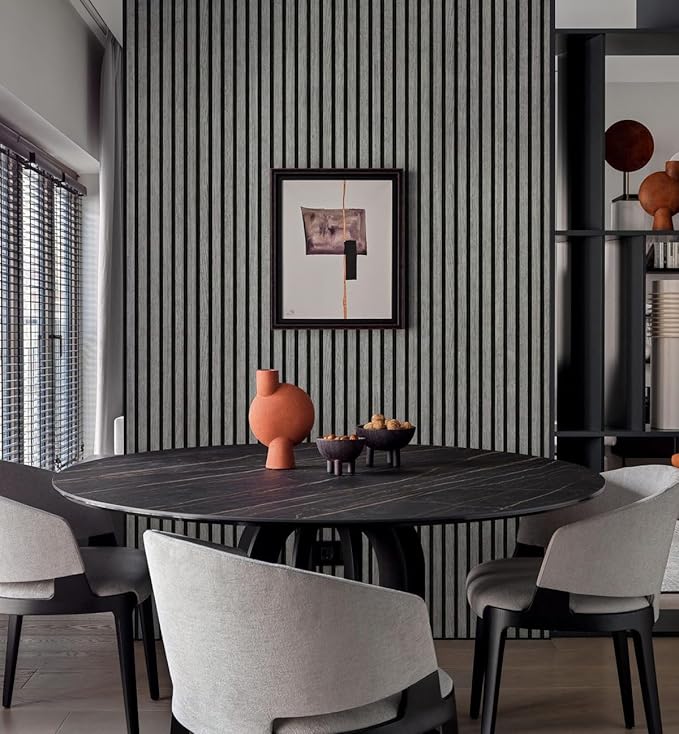 myforHD Wallpaper Peel and Stick Wood Grating Stripe Self-Adhesive Wallpaper Faux Wood Contact Paper Wood Slats Self Adhesive Wall Paper PVC Vinyl Film Removable Waterproof (Wood D, 17.3" x 393")