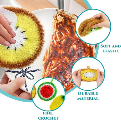 16 Pieces Fruit Dish Scrubber, Non Scratch Dish Washing Sponge, Double Layer Reusable Kitchen Scrubber Cleaning Sponge for Dishwashing, Cleaning Dishes, Cookware Tubs Sinks